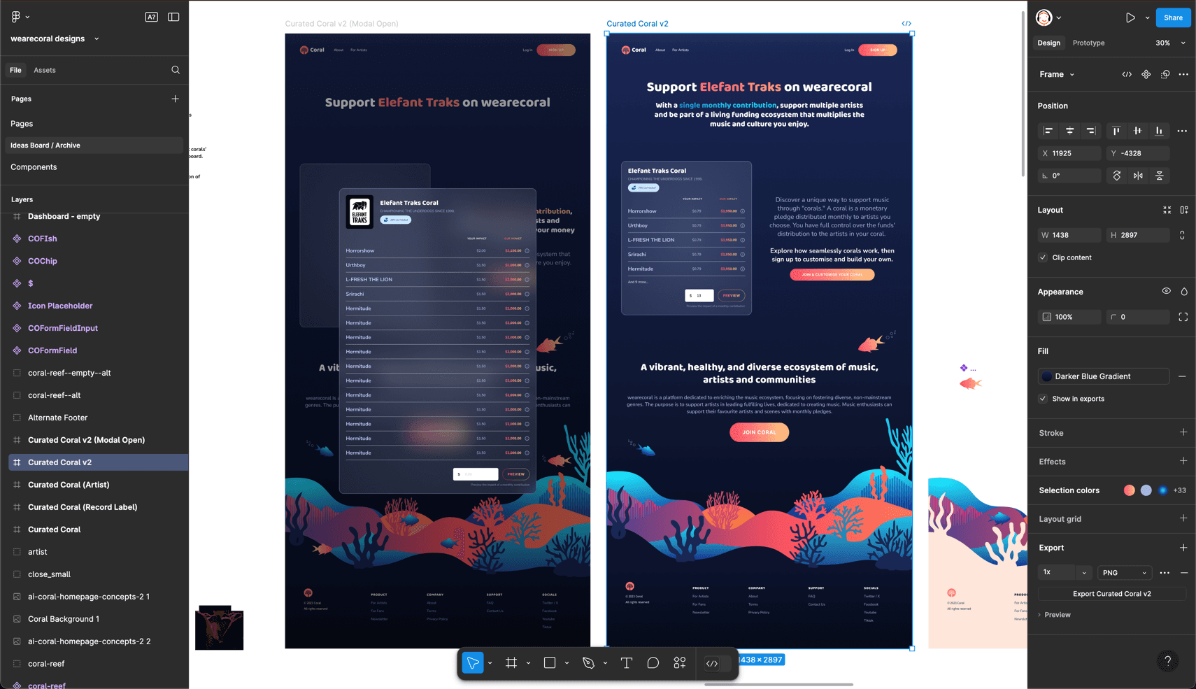 Design for the 'wearecoral' conversion page.
