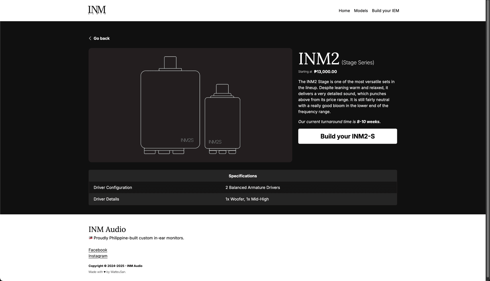 A screen capture of the model page.